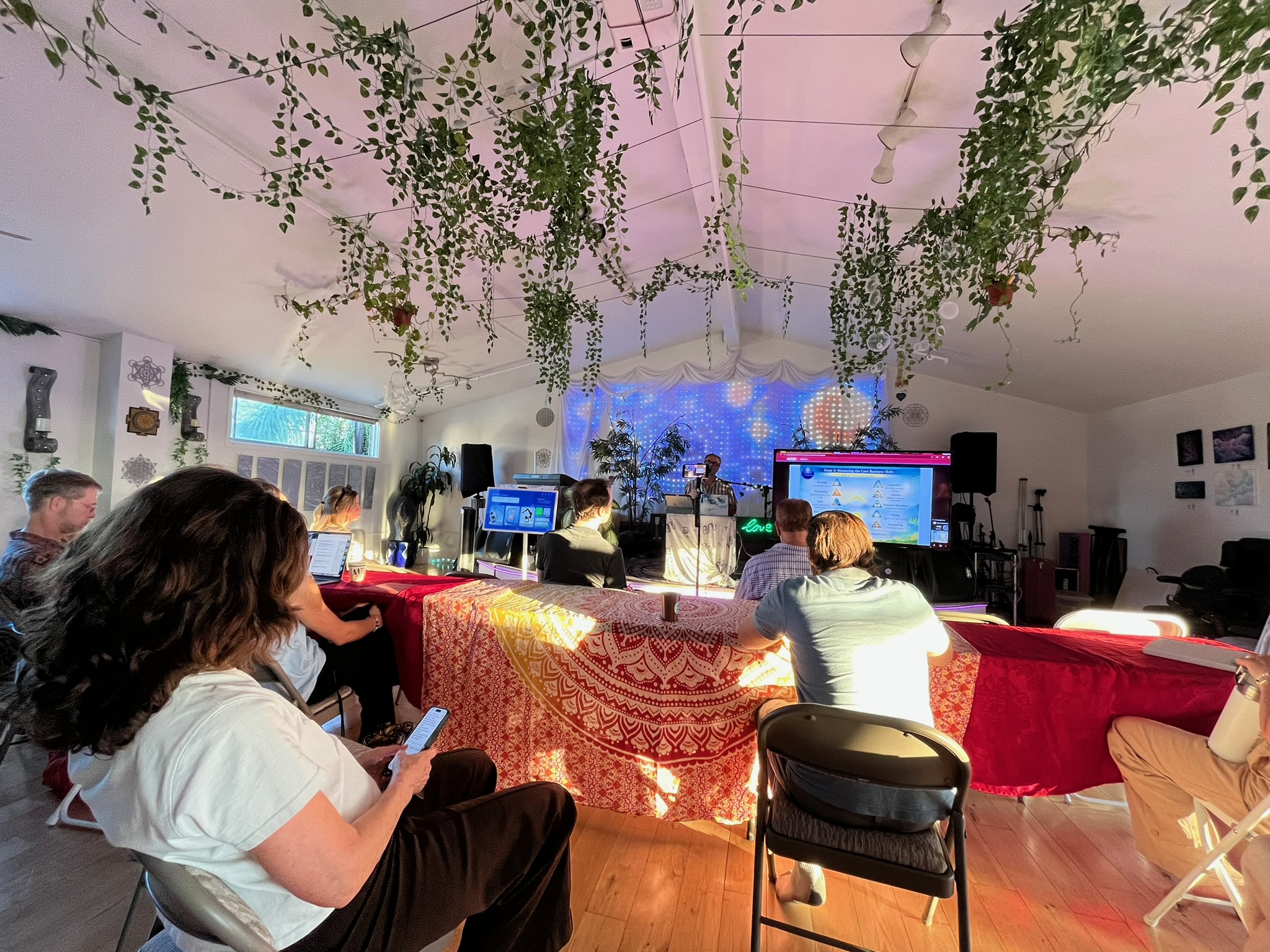 Workshop setup in the main room