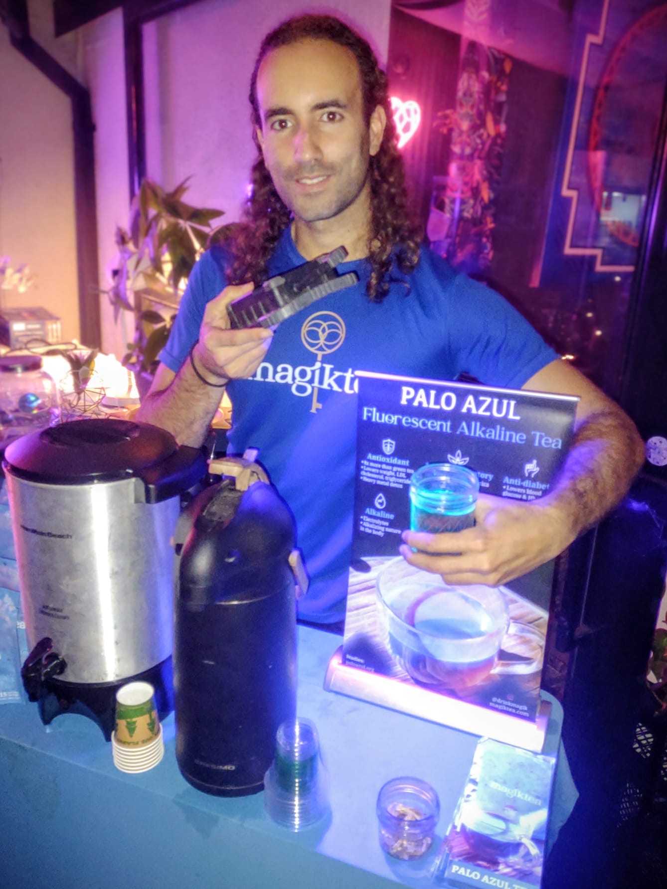 A tea vendor serving guests at a Sanctuary gathering A tea vendor serving guests at a Sanctuary gathering